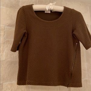 Anthropologie Brown/Olive Cropped Top—XS